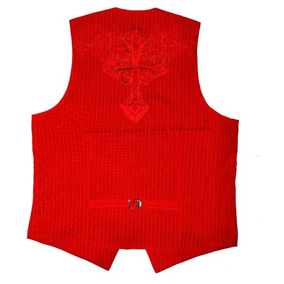 Franky Max - Men’s Casual Vest Embroidered Front & Back Size M Red   - Picture 1 of 9